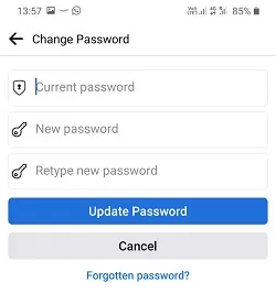 fb ka password kaise change kare